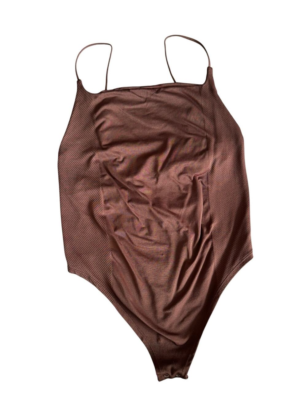 ANTHROPOLOGIE BROWN SEAMLESS BODYSUIT L/XL